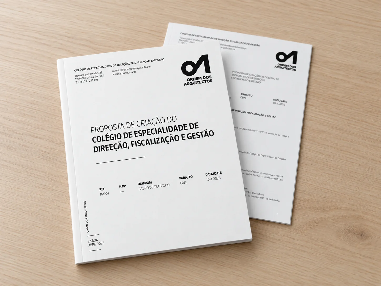Proposta de criação do Colégio de Especialidade de Direcção, Fiscalização e Gestão da Ordem dos Arquitectos